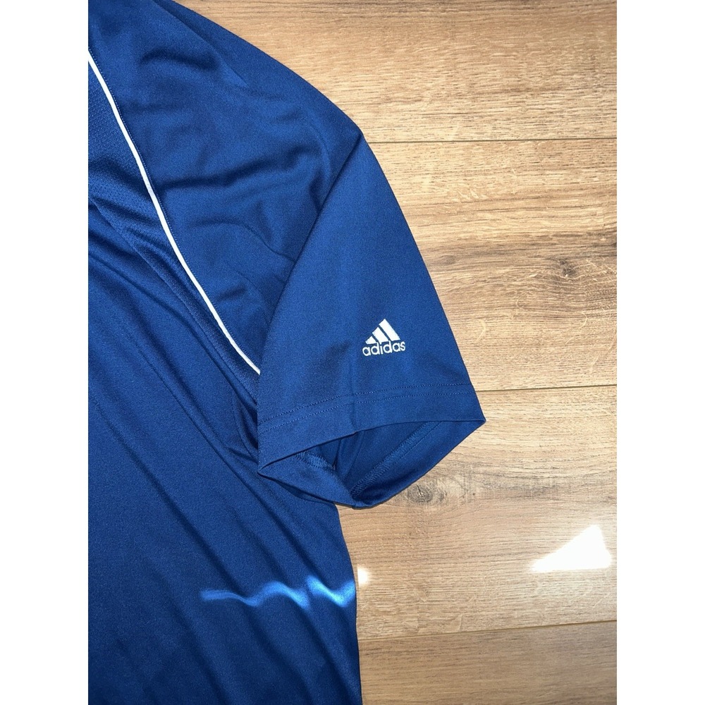 Adidas Golf ClimaCool Polo Shirt Mens XL Blue Short Sleeve 3-Stripe - Picture 3 of 8